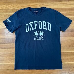 Rowing Blazers T-Shirt Oxford O.U.P.C. Mens Medium Navy Polo Club Graphic Tee